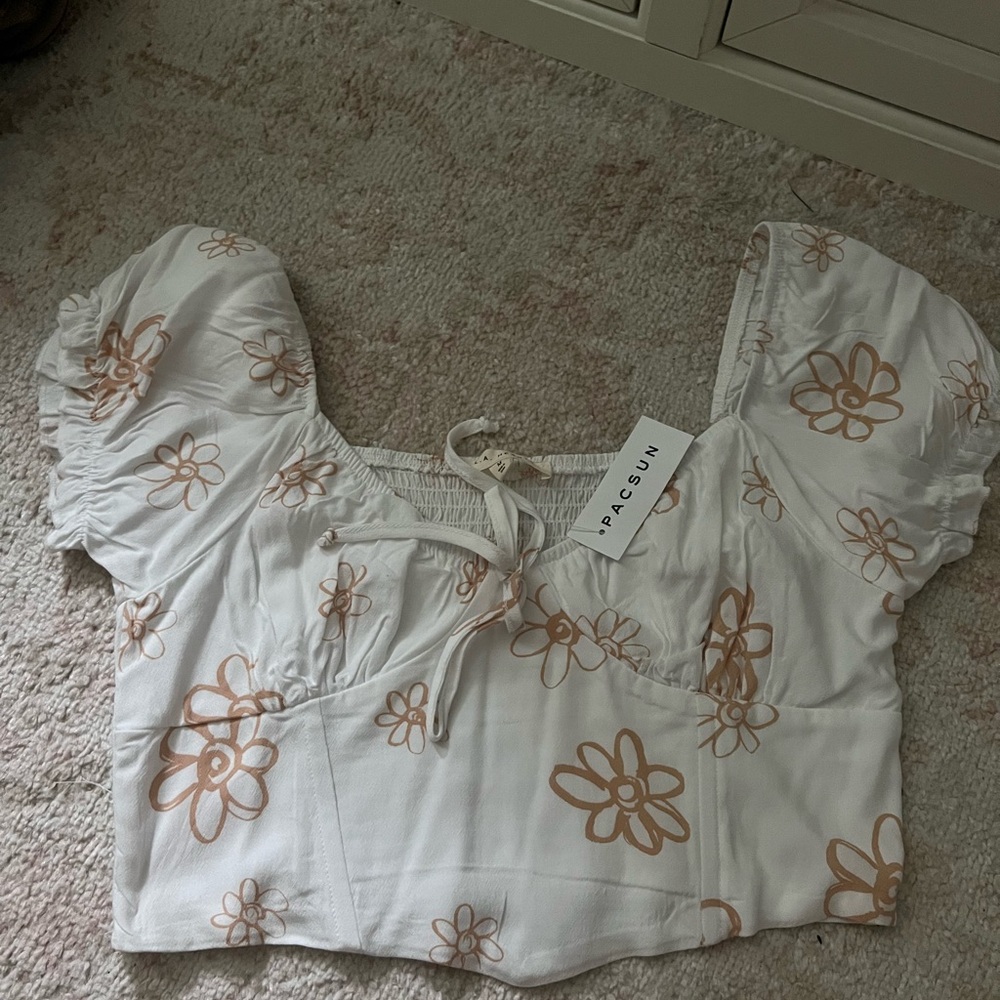 PacSun White Floral Women's Top